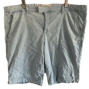 GAP MENS‎ Flat Front Bermuda Shorts Blue Sz 35 R Casual Cotton Vacation Preppy